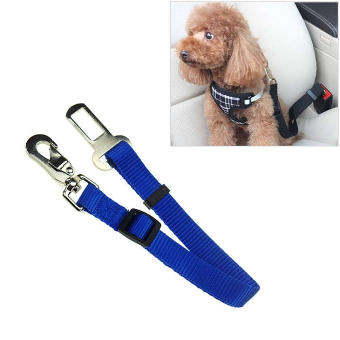 Nylon Harness Leash Clip Pet Dog Car Seat Belt Security Belt, Black, Blue, Red