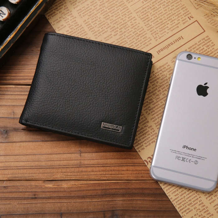 Genuine Leather Wallet Fashion Short Bifold Men Wallet Casual Soild Men Wallets With Coin Pocket ...