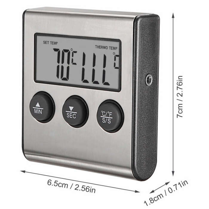 Digital Oven Thermometer Kitchen Food Cooking Meat BBQ Probe Thermometer Timer Water Milk Tempera...