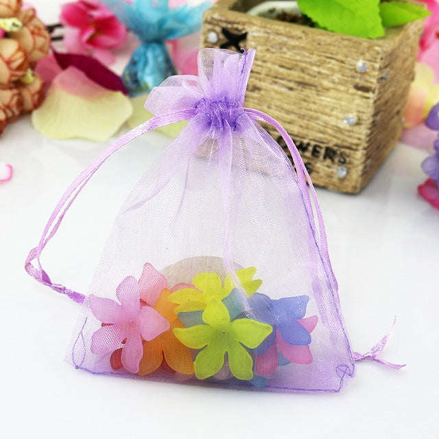 100 PCS Organza Gift Bags Jewelry Packaging Bag Wedding Party Decoration, Size: 7x9cm, D11 Orange...
