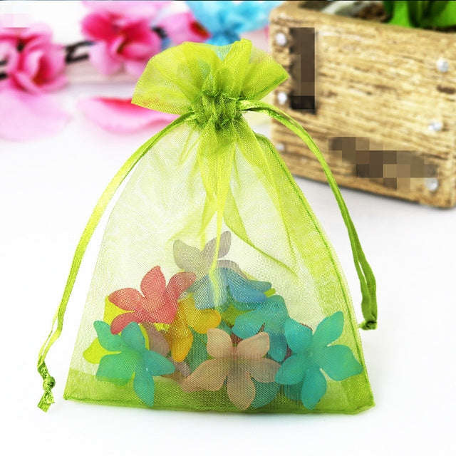 100 PCS Organza Gift Bags Jewelry Packaging Bag Wedding Party Decoration, Size: 7x9cm, D11 Orange...
