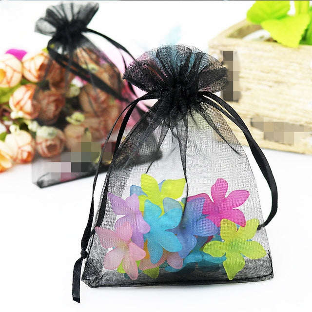 100 PCS Organza Gift Bags Jewelry Packaging Bag Wedding Party Decoration, Size: 7x9cm, D11 Orange...