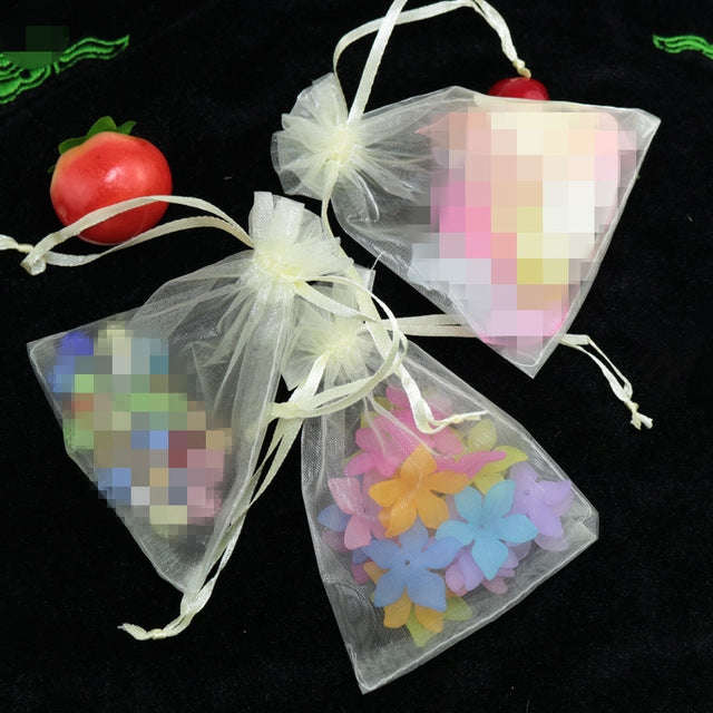 100 PCS Organza Gift Bags Jewelry Packaging Bag Wedding Party Decoration, Size: 7x9cm, D11 Orange...