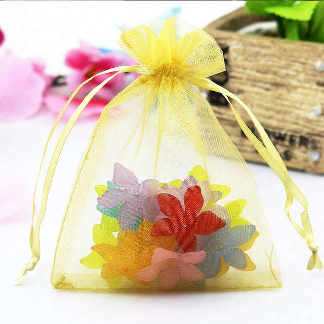 100 PCS Organza Gift Bags Jewelry Packaging Bag Wedding Party Decoration, Size: 7x9cm, D11 Orange...