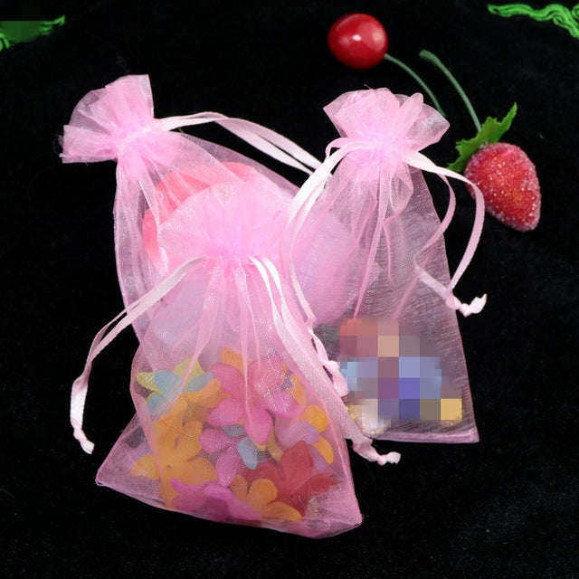 100 PCS Organza Gift Bags Jewelry Packaging Bag Wedding Party Decoration, Size: 7x9cm, D11 Orange...