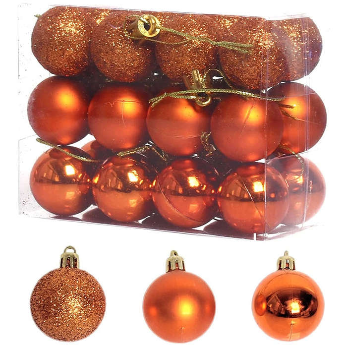 24 PCS 3cm Home Christmas Tree Decor Ball Bauble Hanging Xmas Party Ornament Decorations, green, ...