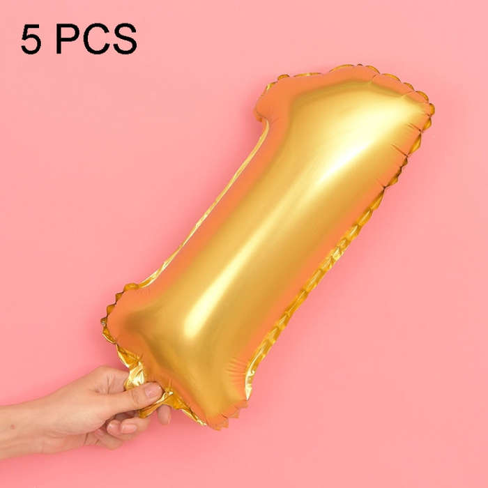 5pcs 16inch Number Foil Balloons Happy Birthday Party Wedding Balloons, Pink, 4, Gold, 2, Pink, 8...