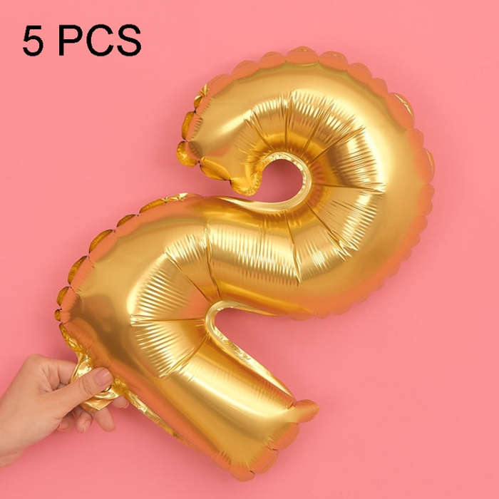 5pcs 16inch Number Foil Balloons Happy Birthday Party Wedding Balloons, Pink, 4, Gold, 2, Pink, 8...