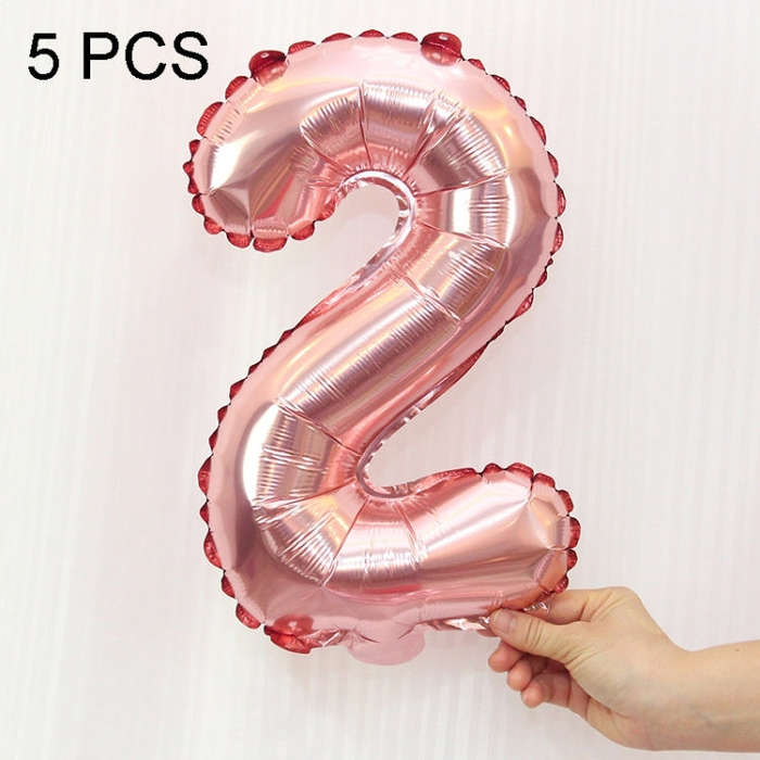 5pcs 16inch Number Foil Balloons Happy Birthday Party Wedding Balloons, Pink, 4, Gold, 2, Pink, 8...