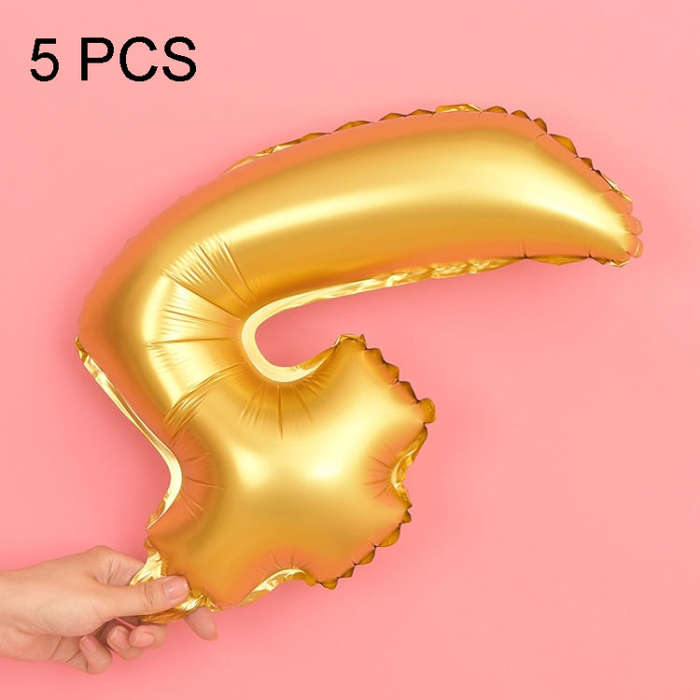 5pcs 16inch Number Foil Balloons Happy Birthday Party Wedding Balloons, Pink, 4, Gold, 2, Pink, 8...