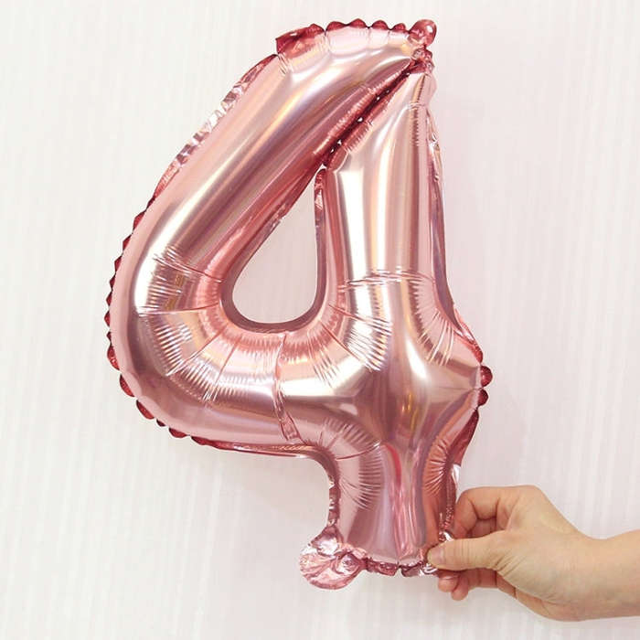 5pcs 16inch Number Foil Balloons Happy Birthday Party Wedding Balloons, Pink, 4, Gold, 2, Pink, 8...
