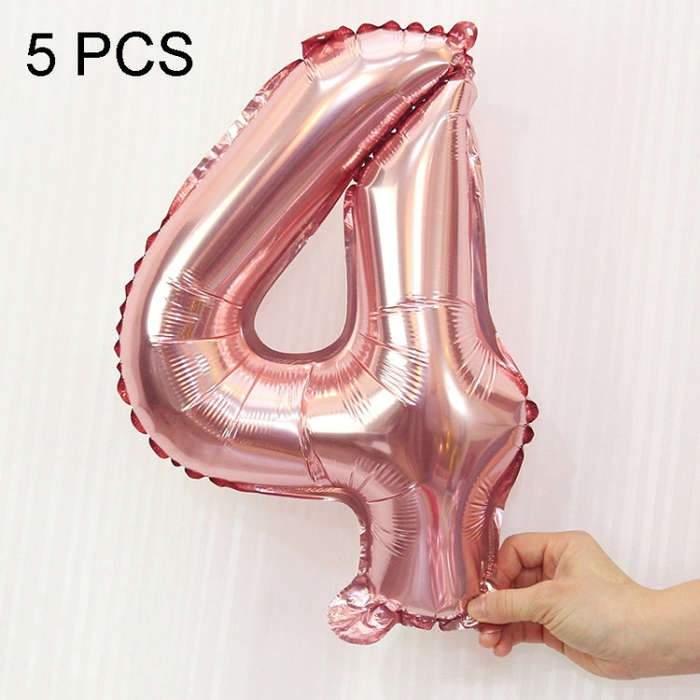 5pcs 16inch Number Foil Balloons Happy Birthday Party Wedding Balloons, Pink, 4, Gold, 2, Pink, 8...