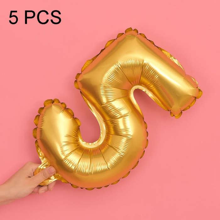 5pcs 16inch Number Foil Balloons Happy Birthday Party Wedding Balloons, Pink, 4, Gold, 2, Pink, 8...