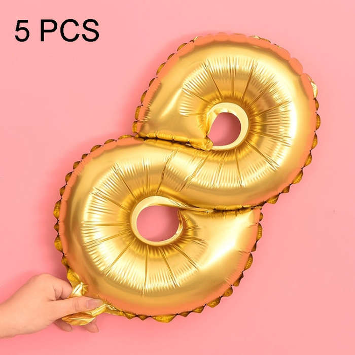 5pcs 16inch Number Foil Balloons Happy Birthday Party Wedding Balloons, Pink, 4, Gold, 2, Pink, 8...
