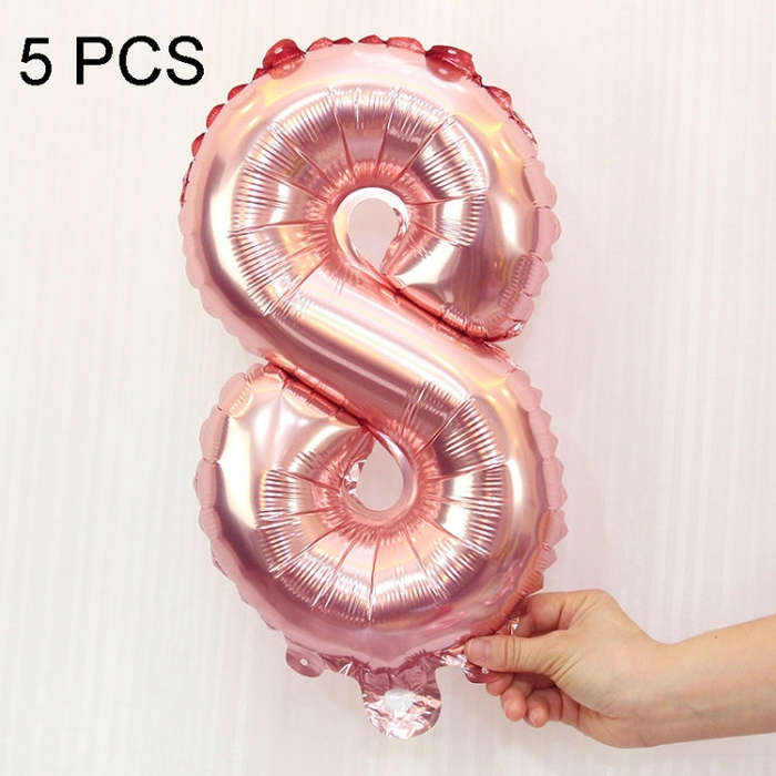 5pcs 16inch Number Foil Balloons Happy Birthday Party Wedding Balloons, Pink, 4, Gold, 2, Pink, 8...