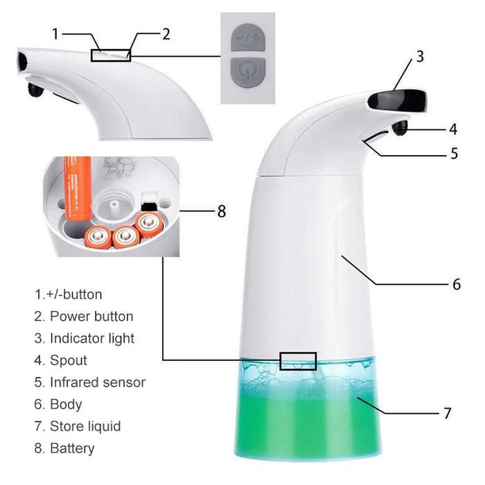 Infrared Intelligent Automatic Induction Toilet Household Foam Hand Soap Dispenser Soap Dispenser...