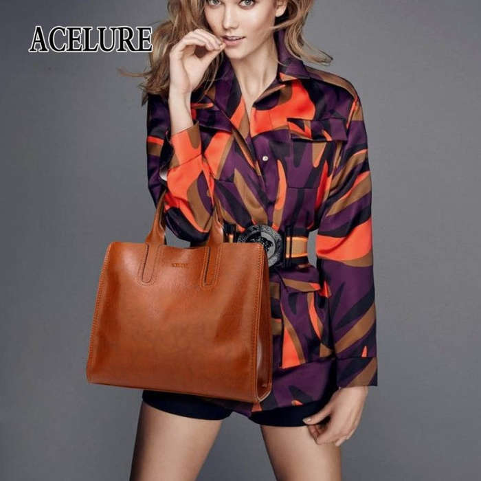 Leather Handbags Big Women Bag Casual Female Bags Trunk Tote Shoulder Bag Ladies Large Bolsos, Gr...