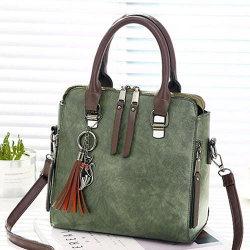 Vintage PU Leather Ladies HandBags Women Messenger Bags Totes Tassel Designer Crossbody Shoulder ...