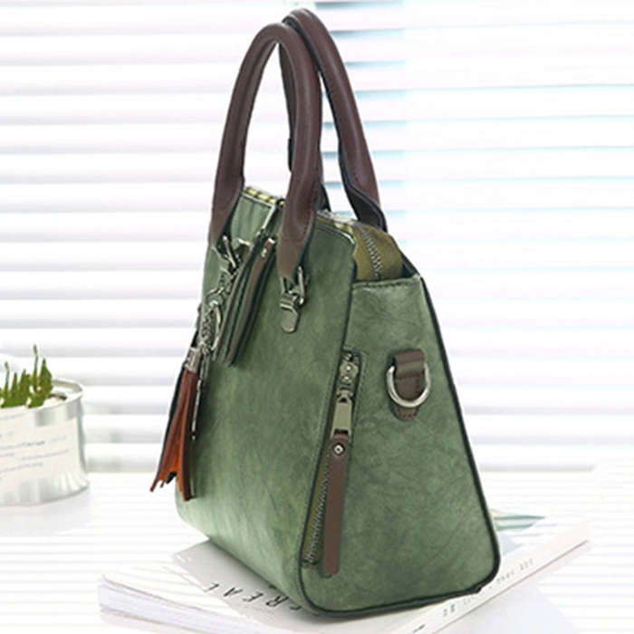 Vintage PU Leather Ladies HandBags Women Messenger Bags Totes Tassel Designer Crossbody Shoulder ...