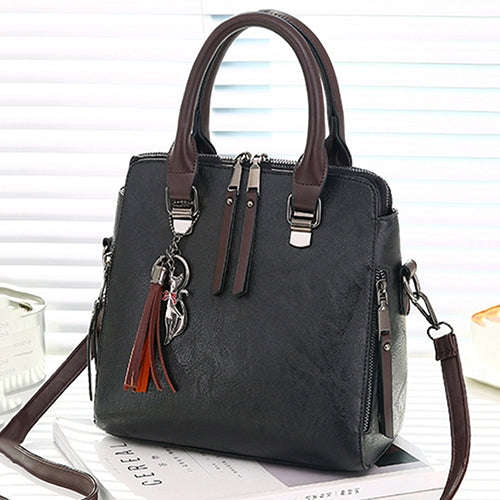 Vintage PU Leather Ladies HandBags Women Messenger Bags Totes Tassel Designer Crossbody Shoulder ...