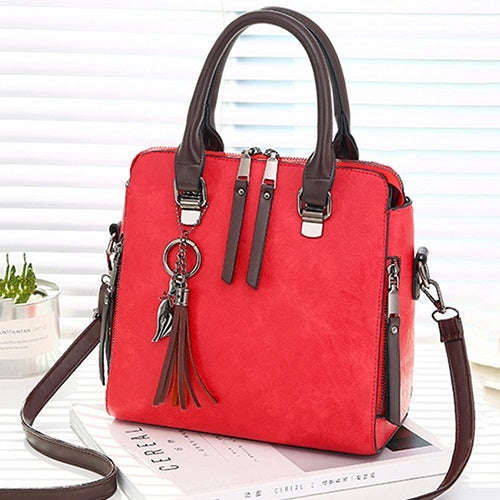 Vintage PU Leather Ladies HandBags Women Messenger Bags Totes Tassel Designer Crossbody Shoulder ...