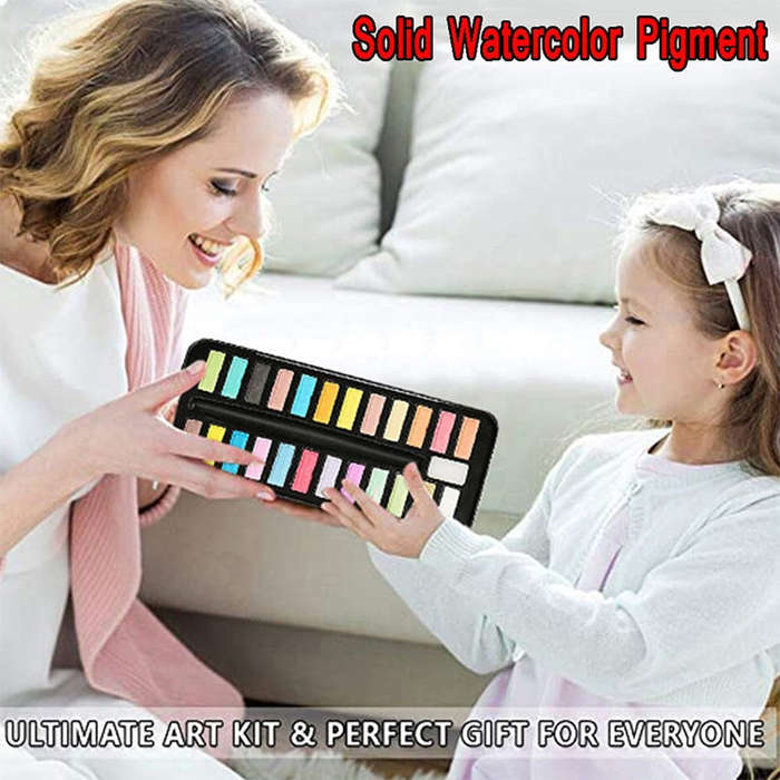 Solid Watercolor Paint Set Portable Drawing Acrylic Art Painting Supplies