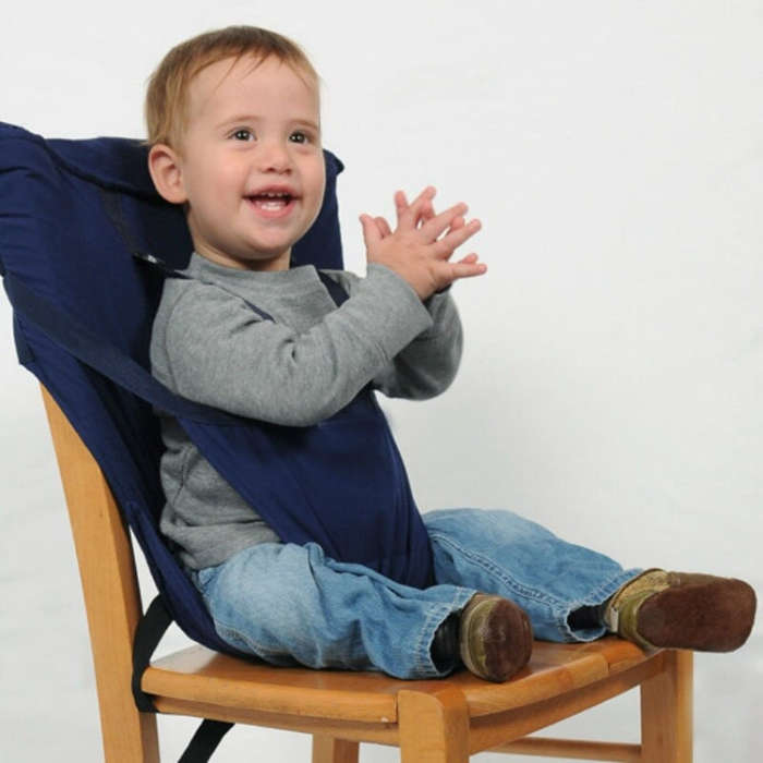 Baby Portable Seat Kids Chair Travel Foldable Washable Infant Dining Seat Cover Safety Belt