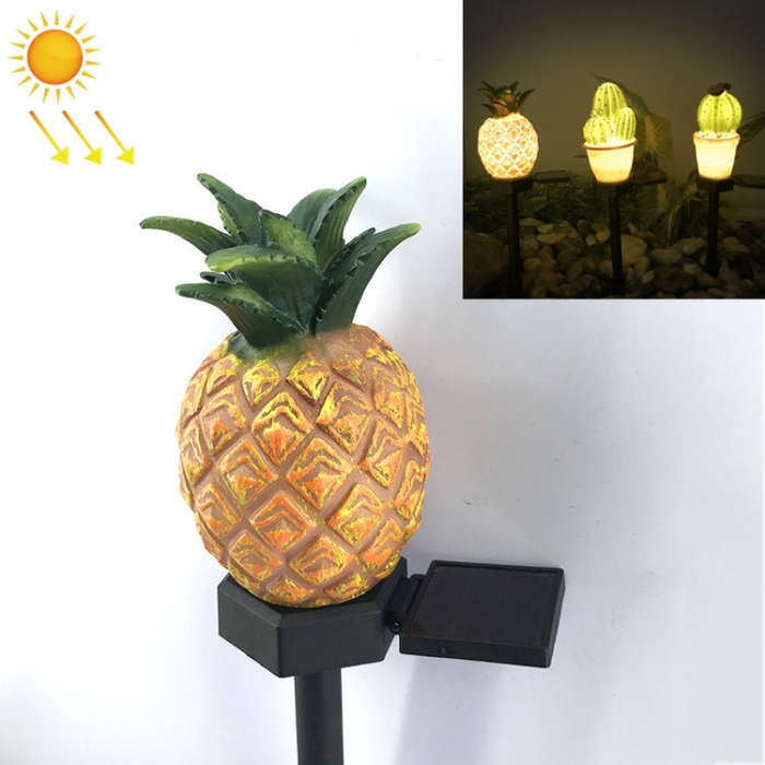 Solar Outdoor Simulation Potted Plants Landscape Lamp LED Courtyard Lawn Light, Three Head Cactus...