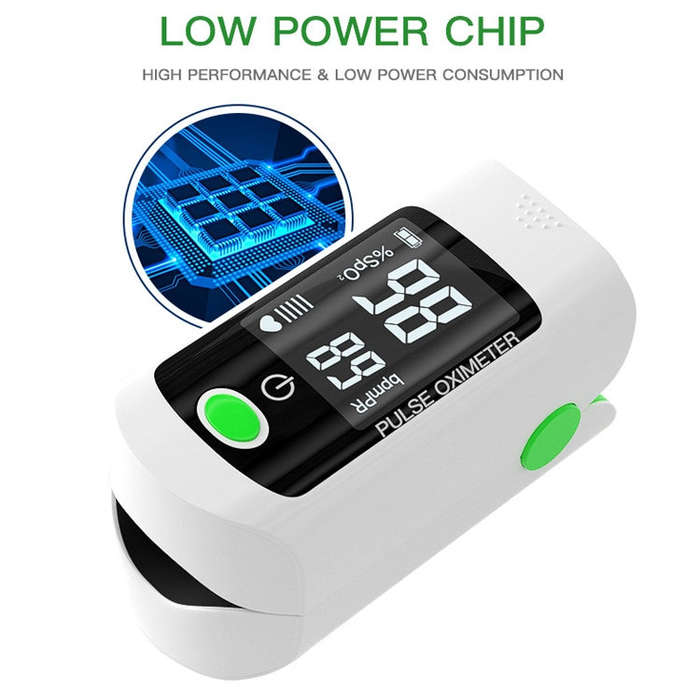 X1805 Oxygen Saturation Detector Medical Monitoring Heart Rate Finger Clip Oximeter, Green, Black...