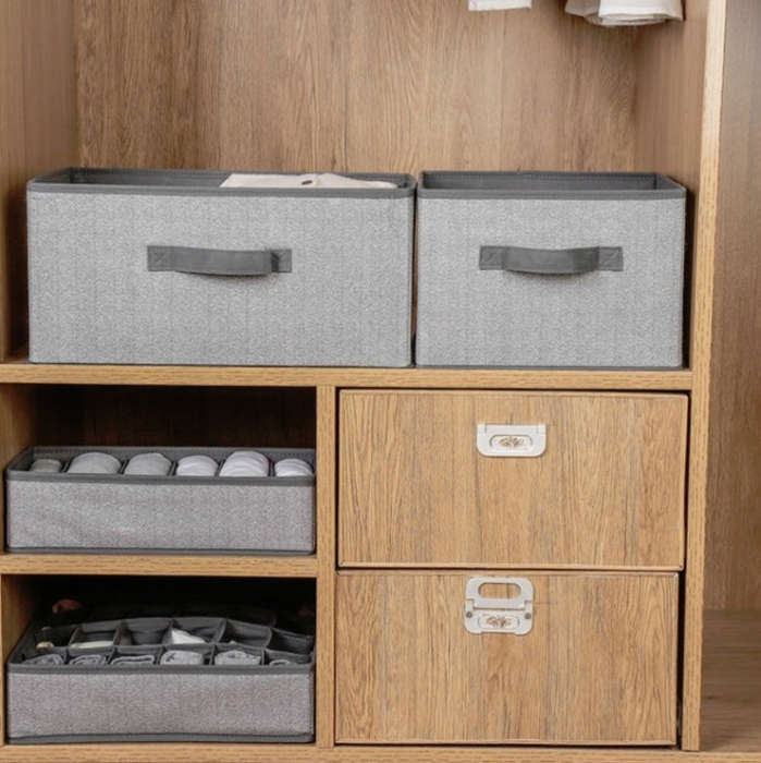 Non-woven Drawer Storage Box Square Uncovered Clothing Debris Sorting Box, 16L, 23L, 29L