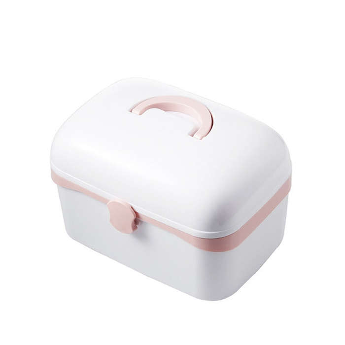 Multifunctional Dustproof Jewelry Cosmetic Plastic Box Household Portable Medicine Box Case, S 24...