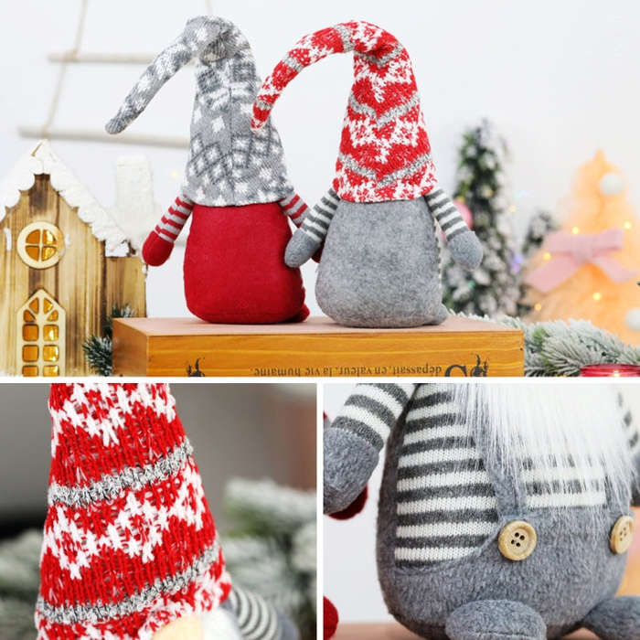 Christmas Decorations Faceless Elderly Dolls Forest Elderly Dolls Christmas Ornaments, (Red Long ...