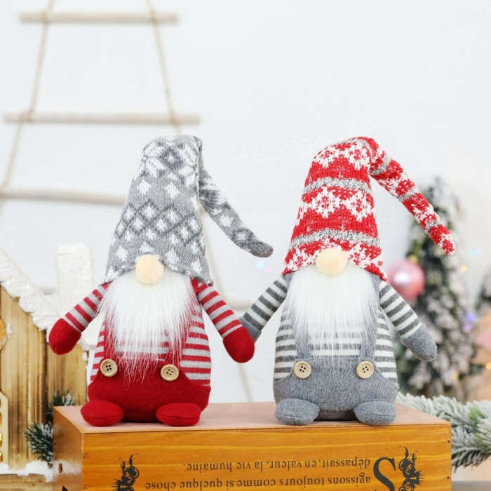 Christmas Decorations Faceless Elderly Dolls Forest Elderly Dolls Christmas Ornaments, (Red Long ...