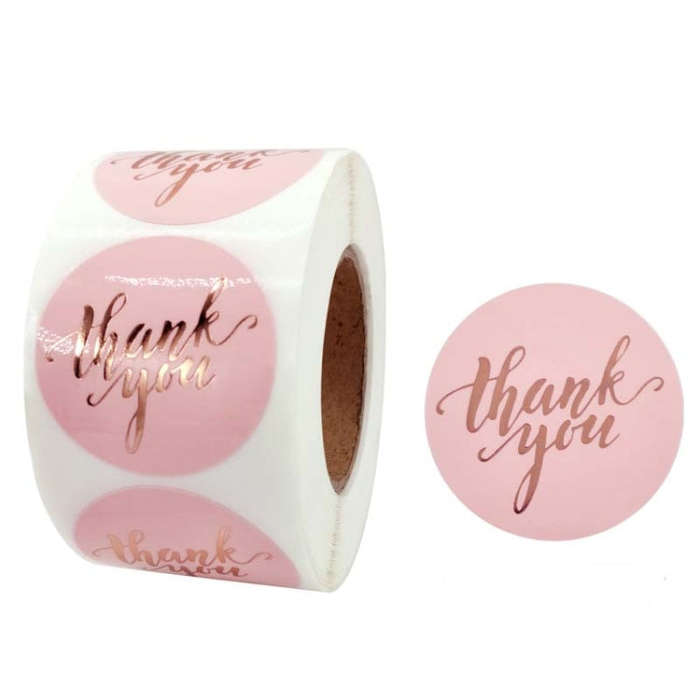 2 PCS Water Pink Hot Stamping Thank You Sticker Envelope Gift Decoration, C-22-38, C-23-38