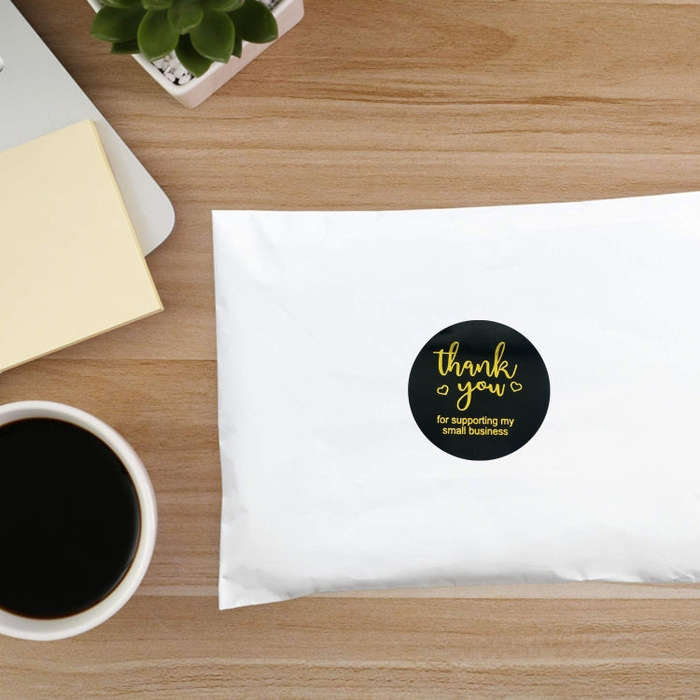 2 PCS Roll Dyeing Hot Stamping Thank You Sticker Label, 3.8cm / 1.5inch