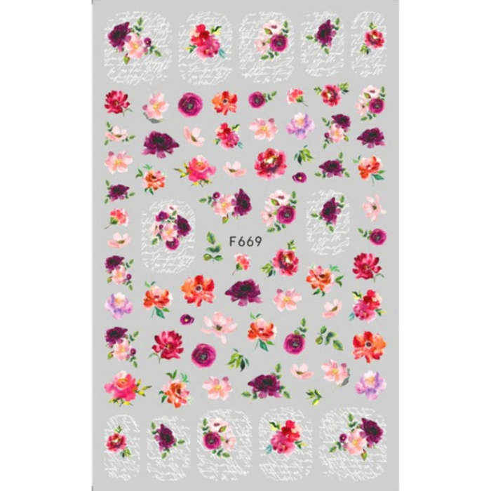 10pcs 3D Adhesive Butterfly Retro Rose Color Nail Art Sticker