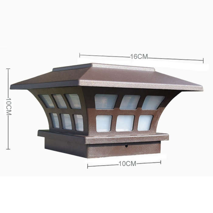 Solar Coffee Column Head Lamp Outdoor Waterproof Decorative Wall Lamp, White Light, Warm Light
