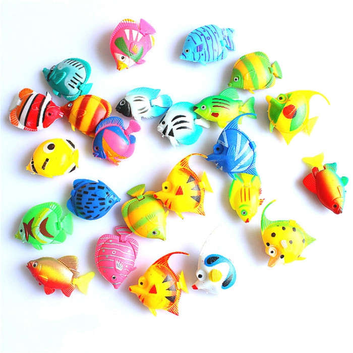 10 PCS Fish Tank Simulation Fake Fish Plastic Tropical Fish Children Swimming Pool Toy, Random Co...