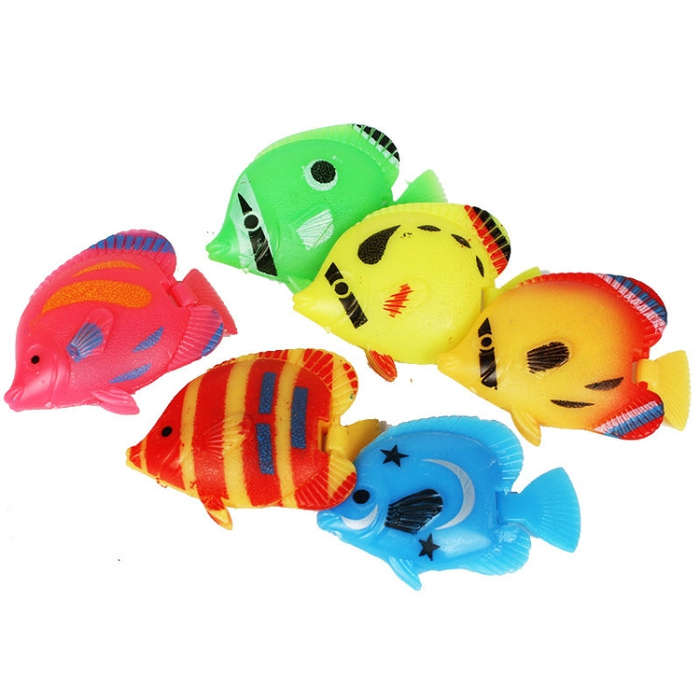 10 PCS Fish Tank Simulation Fake Fish Plastic Tropical Fish Children Swimming Pool Toy, Random Co...