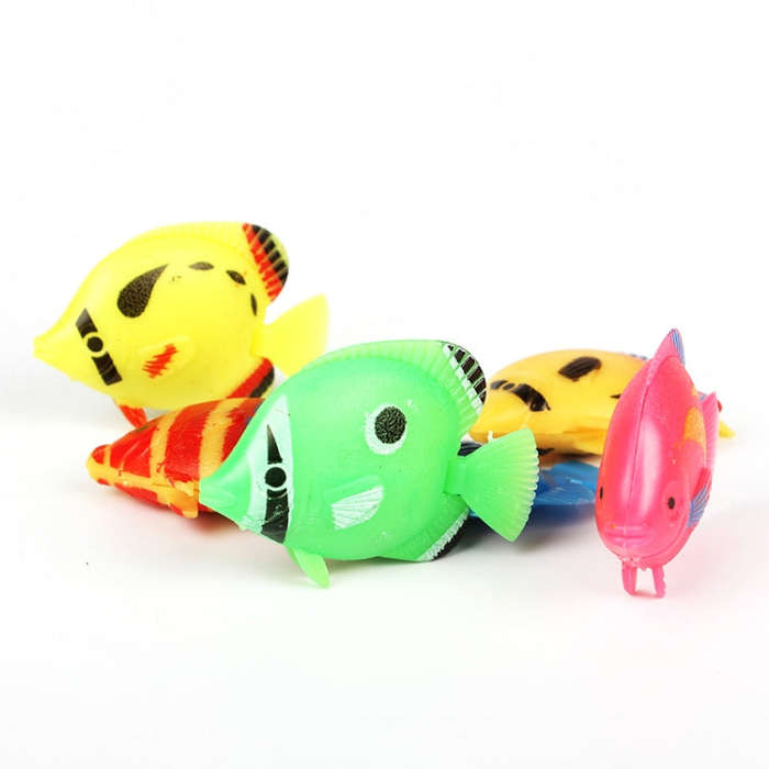 10 PCS Fish Tank Simulation Fake Fish Plastic Tropical Fish Children Swimming Pool Toy, Random Co...