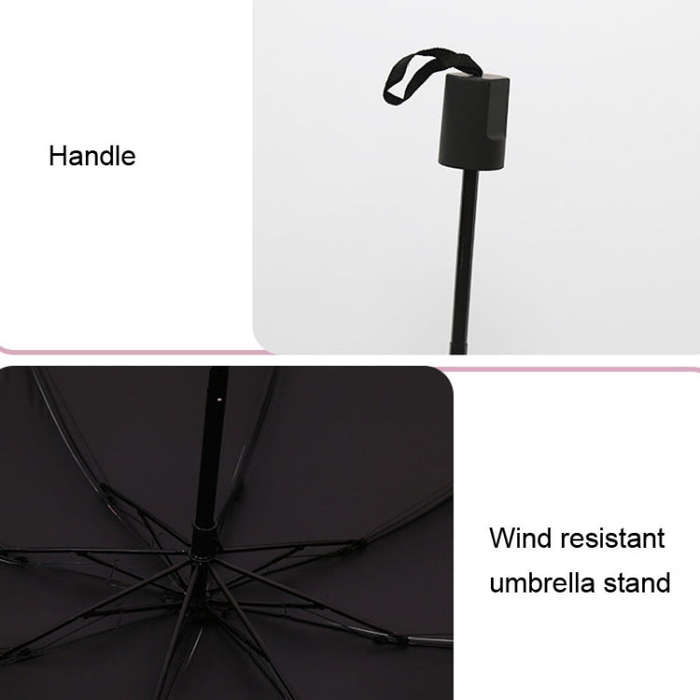 Small Fresh Sun Umbrella Female Sun Umbrella Student Vinyl Three-Fold Simple Dual-Use Sun Umbrell...