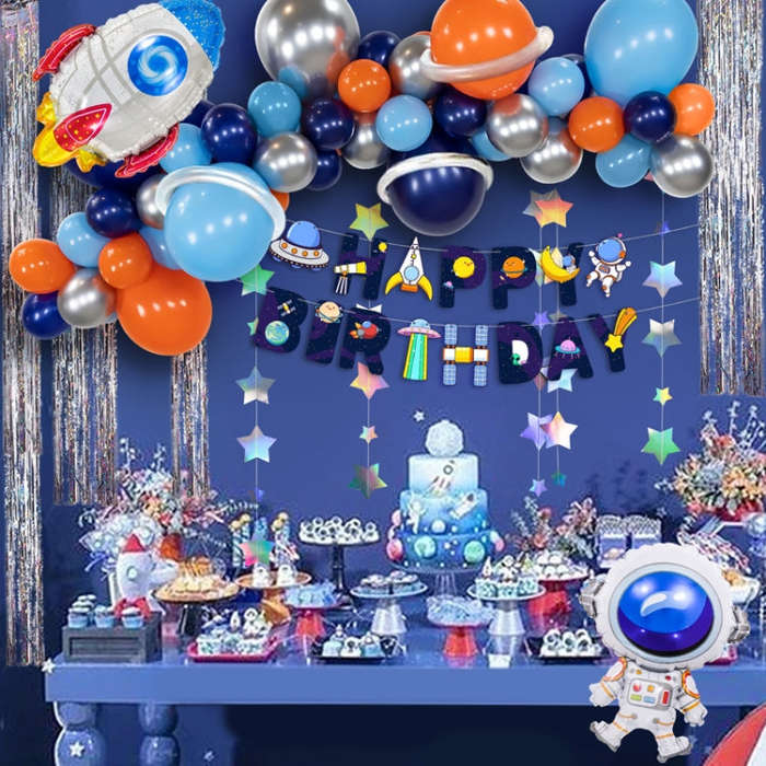 Wandering Earth Astronaut Theme Balloon Set Birthday Party Rocket Balloon Decoration Aluminum Fil...
