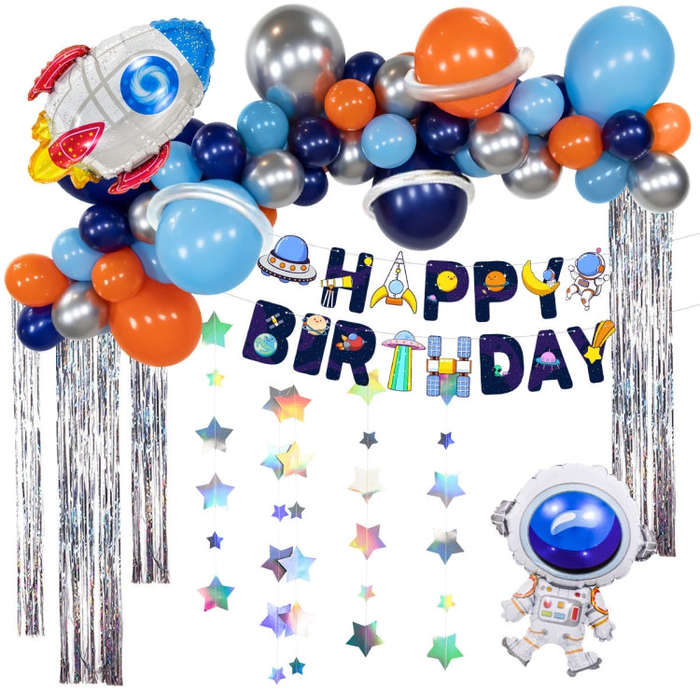 Wandering Earth Astronaut Theme Balloon Set Birthday Party Rocket Balloon Decoration Aluminum Fil...