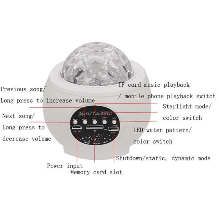 M2 8W Christmas Starry Sky Laser Projection Atmosphere Light Rotating Starry Dynamic Water Patter...