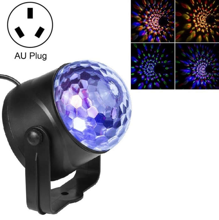 MGY-019 6W Remote Control LED Crystal Magic Ball Light Colorful Rotating Stage Laser Light, US Pl...