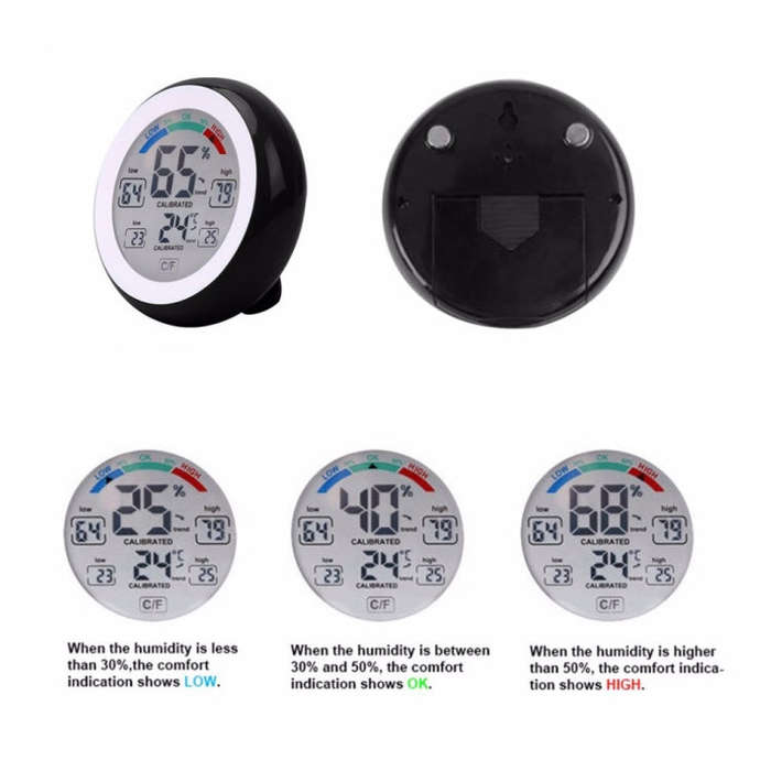 TS-S93 Multifunctional Digital Thermometer Hygrometer Temperature Humidity Meter, Max Min Value T...