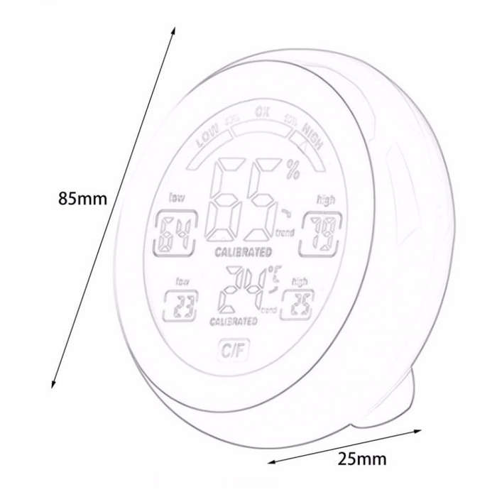 TS-S93 Multifunctional Digital Thermometer Hygrometer Temperature Humidity Meter, Max Min Value T...