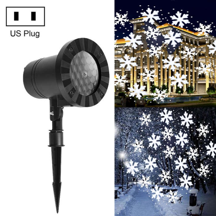 Christmas Snow Outdoor Waterproof Projection Lamp Landscape Lawn Decoration Light, US Plug, EU Pl...