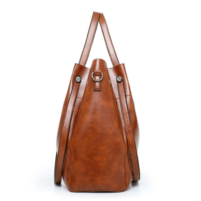 4 in 1 Ladies Retro Handbag Fashion Large Capacity Sub-Diagonal Bucket Bag, Red Eine, Light Grey,...