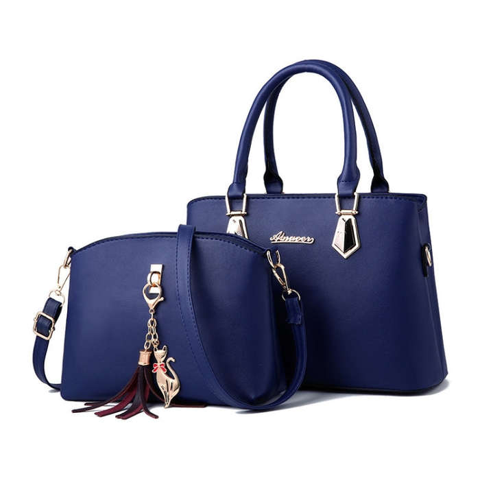 2 in 1 Women Casual Fashion Messenger Handbags Large Capacity Bag, Red Wine, Navy Blue, Black, Pi...